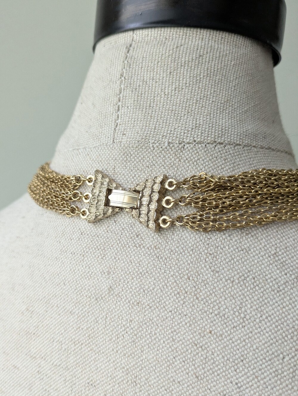 Vtg Gold Multi-Strand Chain Necklace - Picture 4 of 4